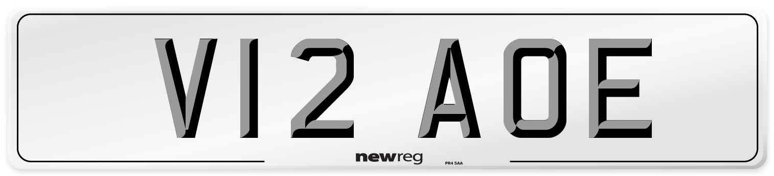 V12 AOE Number Plate from New Reg